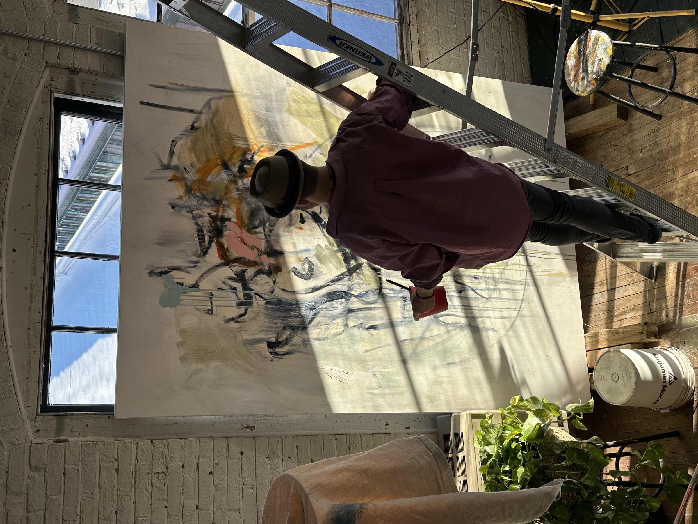 Carson Jackson in his studio, Button Factory Studio